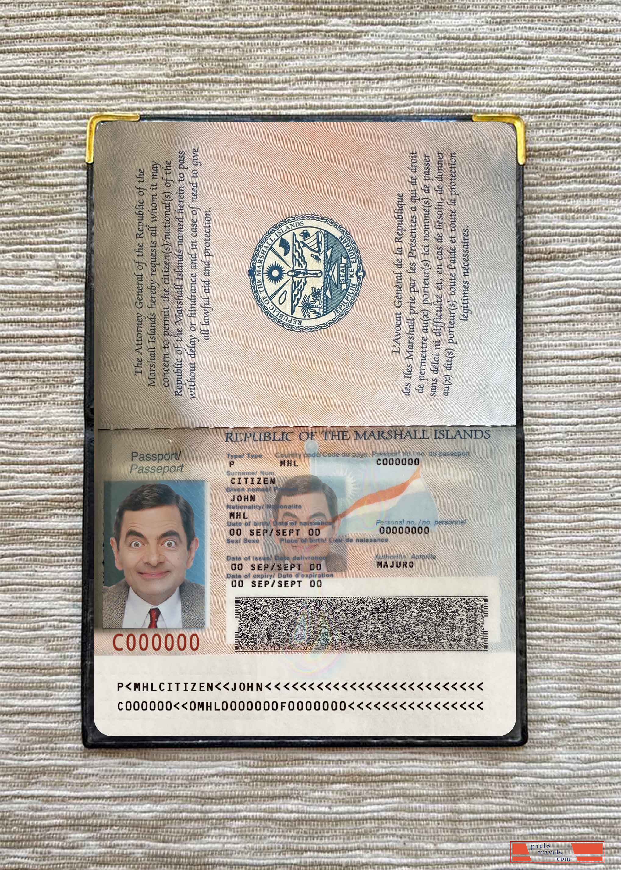 Marshall Islands pass photo look PSD template